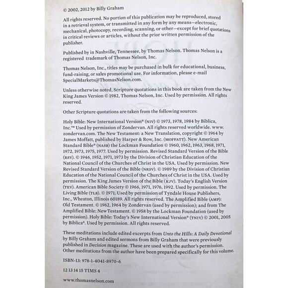 Hope for Each Day Morning and Evening Devotions by Billy Graham (Faux Leather) - Picture 3 of 9